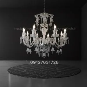 لوستر کریستالی باکارات سفید کلاسیک مناسب پذیرایی