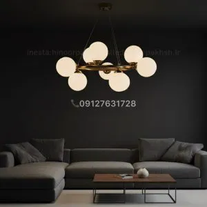 لوستر فلزي ملكولي مدرن طلايي در انواع رنگبندي و سايز
