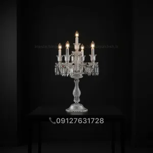 آباژور رو میزی و شمعدان باکارات بی رنگ