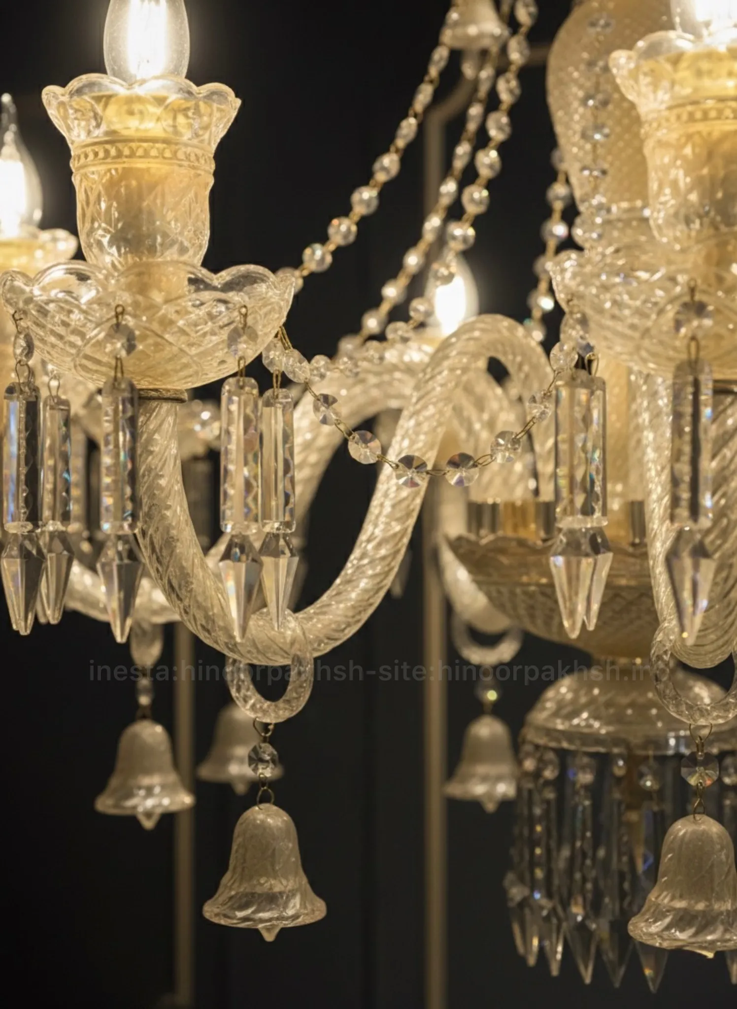 لوستر باکارات کریستالی کلاسیک شامپاینی عسلی در انواع رنگبندی و سایز - Image 2