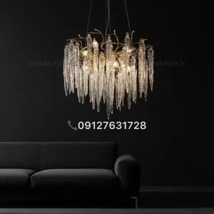 لوستر كريستالي قنديلي وارداتي در انواع رنگبندي و سايز