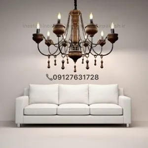 لوستر چوبي روستيك در انواع رنگبندي و سايز