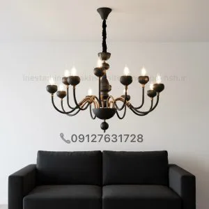 لوستر فلزي نئوكلاسيك مشكي در انواع رنگبندي و سايز