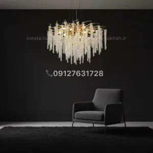 لوستر برفی شاخه نبات کریستالی نئوکلاسیک جدید در انواع رنگبندی و سایز