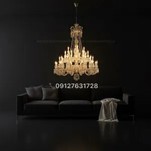 لوستر باکارات کریستالی کلاسیک عسلی شامپاینی در انواع سایز و رنگبندی