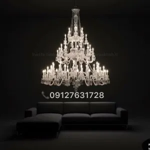 لوستر باكارات كريستالي كلاسيك طرح فرانسه از ٥ شاخه تا لوستر بزرگ طبقاتي